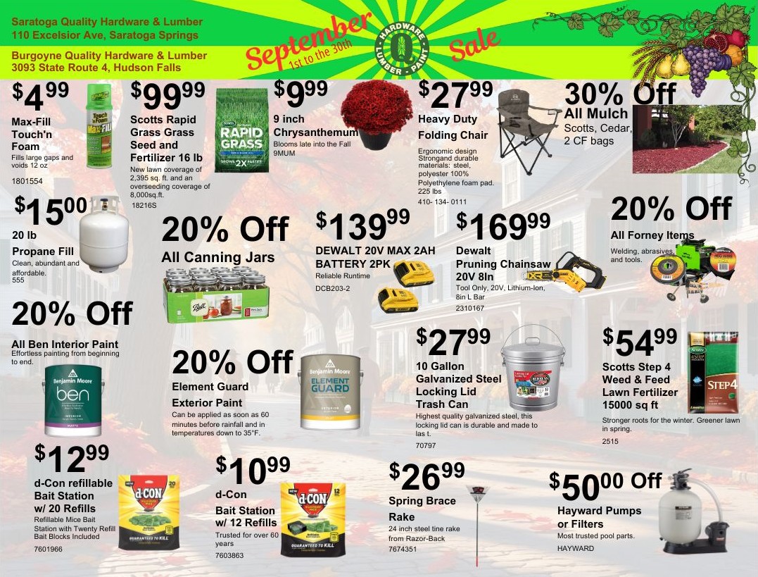 Items on sale in September
